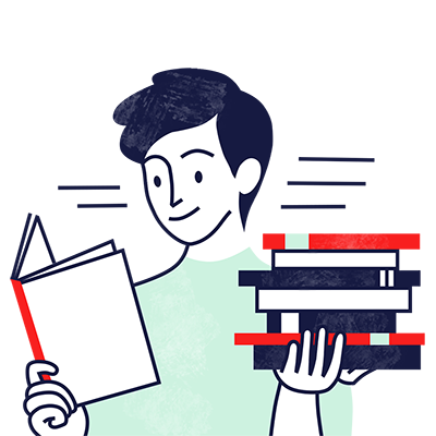 Человек читает книгу с интересом, контрастное изображение лица и головы.